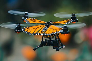  Drone miniature en forme de papillon - obrazy, fototapety, plakaty