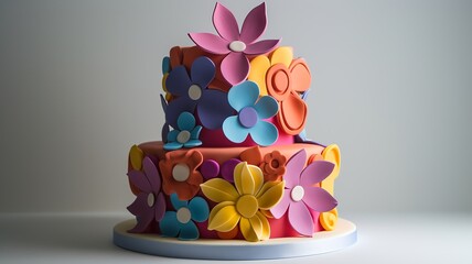 artificial intelligence image of a cake with beautiful decorations for all kinds of occasions such as weddings