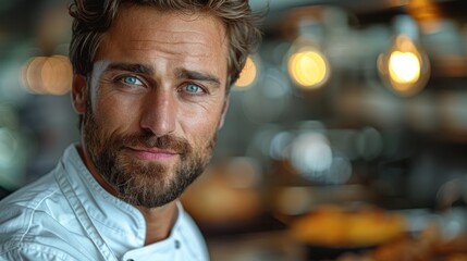 Fototapeta premium Professional Chef in Restaurant or Hotel Business Portrait Generative AI