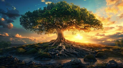 Tree of Life with Extensive Roots Generative AI