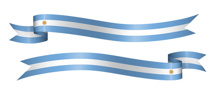 set of flag ribbon with colors of argentina for independence day celebration decoration