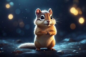 Magical Chipmunk in a Shining Golden Aura