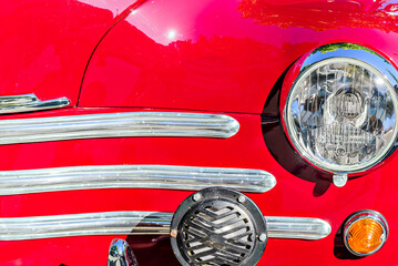 Details of an old, classic car, retro vehicle.	