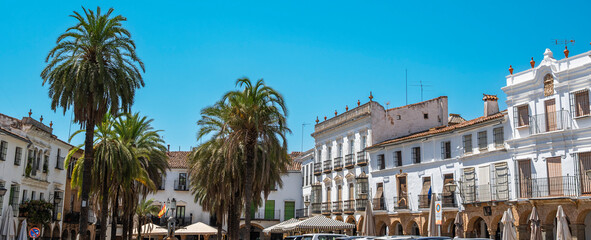 Vista de la plaza Grande en la villa de Zafra, España