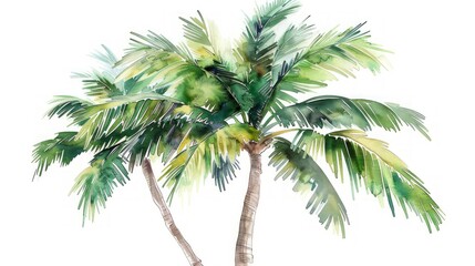Fototapeta na wymiar Vintage Tropical Jungle Palm Tree Generative AI
