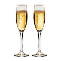 champagne glass isolated on transparent background