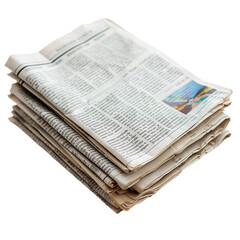 Financial newspaper on transparent background