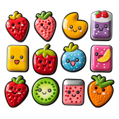 fridge magnets on transparent background