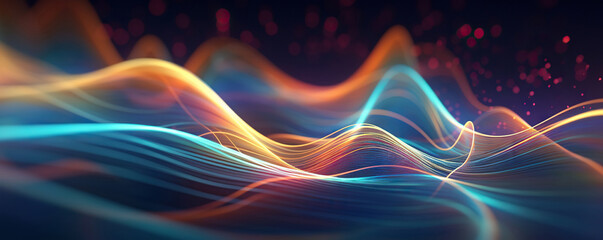 Fototapeta premium Digital abstract background. Can be used for technological processes, neural networks and AI, digital storages, sound and graphic forms, science, education, etc.