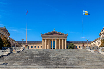Philadelphia Museum of Art in sunny day, in Philadelphia, Pennsylvania - 750130943