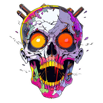t-shirt design icon zombie mask logo cartoon character scary