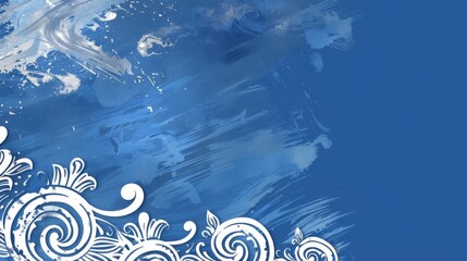 Blue Background With White Swirls