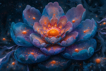 abstract image of a flower with a circle pattern, anahata chakra mandala
 - obrazy, fototapety, plakaty