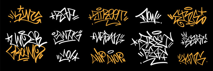 Graffiti lettering text hip hop style background , isolated vector design element