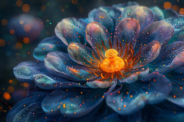 abstract image of a flower with a circle pattern, anahata chakra mandala
 - obrazy, fototapety, plakaty
