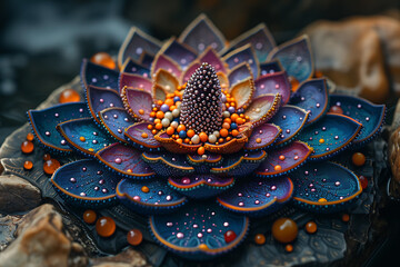 abstract image of a flower with a circle pattern, anahata chakra mandala
