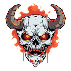 t-shirt design icon zombie buffalo mask logo cartoon character scary