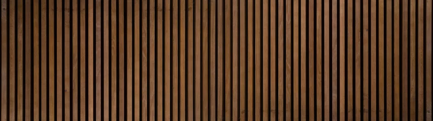 Fototapeten Wood background banner panorama long - Brown wooden acoustic panels wall texture , seamless pattern.. © Corri Seizinger