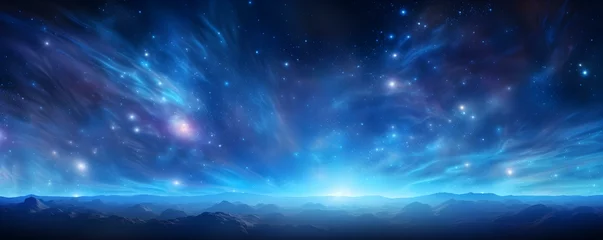 Fotobehang Immersive Space Background with Nebula Stars and HDRI Spherical Panorama Projection. Concept Space Photography, Nebula Stars, HDRI Lighting, Spherical Panorama Projection, Immersive Background © Ян Заболотний