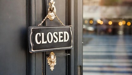 Generated image of closed sign close up on the door