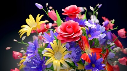 Spring banner for 8 March women's day colorful flowers