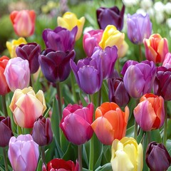 Tulips Vibrant tulip flowers in various colors
