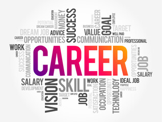 Fototapeta premium Career - an occupation undertaken for a significant period of a person's life and with opportunities for progress, word cloud concept background