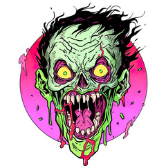 t-shirt design icon zombie  byson mask logo cartoon character scary