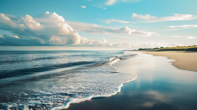 artificial intelligence image of a beach with beautiful colors and lights