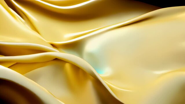 Golden silk folds cascade in a dance of light, embodying luxury and elegance. This image resonates with the allure of high-end fashion.