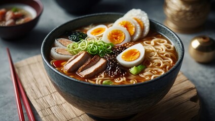 Tangy shoyu broth with succulent slices of grilled chicken and crisp bean sprouts.