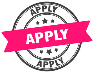 apply stamp. apply label on transparent background. round sign