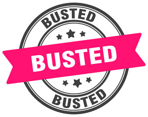 busted stamp. busted label on transparent background. round sign