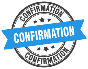 confirmation stamp. confirmation label on transparent background. round sign