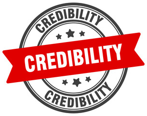 credibility stamp. credibility label on transparent background. round sign