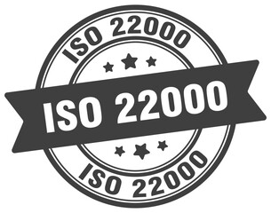 Fototapeta na wymiar iso 22000 stamp. iso 22000 label on transparent background. round sign