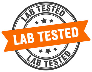 Fototapeta premium lab tested stamp. lab tested label on transparent background. round sign