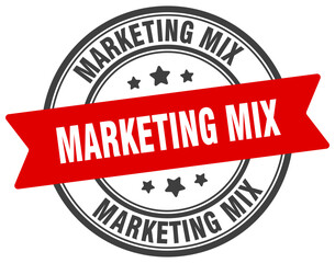 marketing mix stamp. marketing mix label on transparent background. round sign