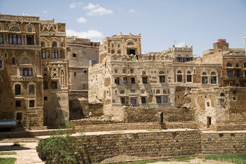Fototapeta premium Yemen Old Sana'a city view on a sunny winter day