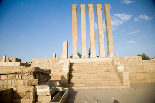Yemen Marib Temple of the Sun on a sunny winter day