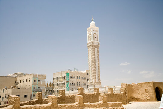 Yemen Hadramaut city view on a sunny winter day