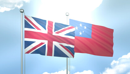 United Kingdom and Samoa Flag Together A Concept of Realations