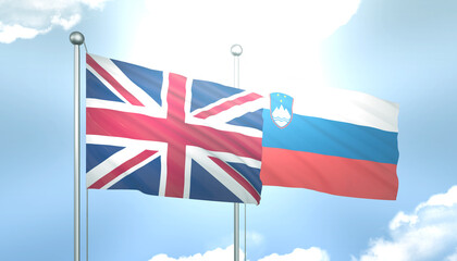 United Kingdom and Slovenia Flag Together A Concept of Realations