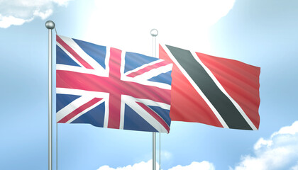 United Kingdom and Trinidad Tobago Flag Together A Concept of Realations