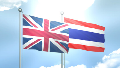 United Kingdom and Thailand Flag Together A Concept of Realations