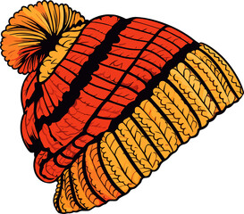 Knitted hat clipart design illustration