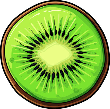 recommend clip art: Kiwi slice clipart design illustration