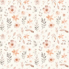 Soft pink spring flowers, seamless boho pattern, printable flowers, pattern for wallpaper and surfaces 