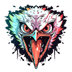 t-shirt design icon logo eagle mask character scary transparent background, art