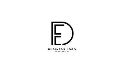 DE, ED, D,E  Abstract Letters Logo monogram